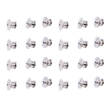 150 Pcs Durable Metal Flat Locking Pin Backs For Brooches Badges Silver
