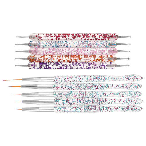 30 Pcs Nail Dotting Tool Double-Ended With Art Brushes For Manicure 2