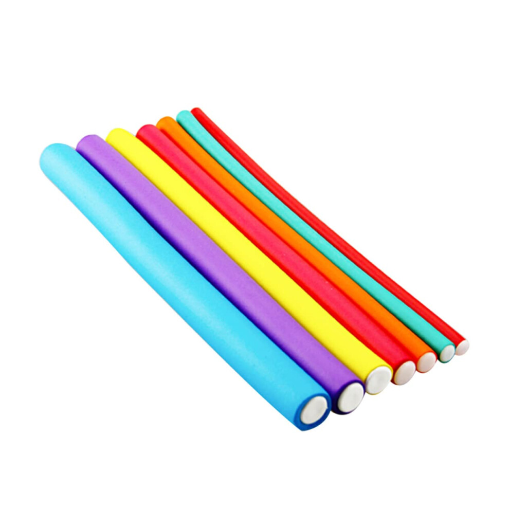 Heatless Curling Bar 20 Pcs Cold Wave Hair Curler Sticks Jumbo Rollers Sponge Spiral Curls Random Color