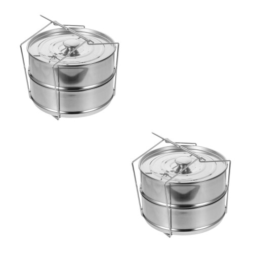 2Pièces Paniers Pour Cuisson, Poignées Argent 1