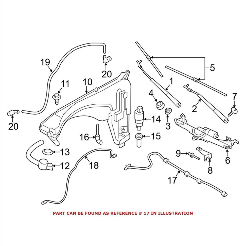 Windscreen Nozzle Chain Sprayer Jet System For - X5 E70 2006-2013 4853702868197