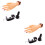 Set Of 2 Simulation Practice Hand Mold Support Fake Nail Model For 6
