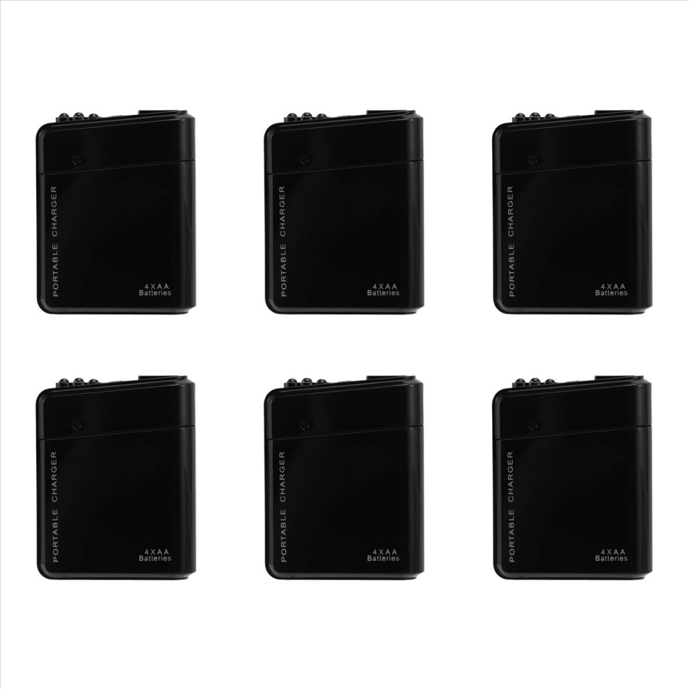 4X Aa Battery Portable Emergency Power Charger Usb Black 4851431206662