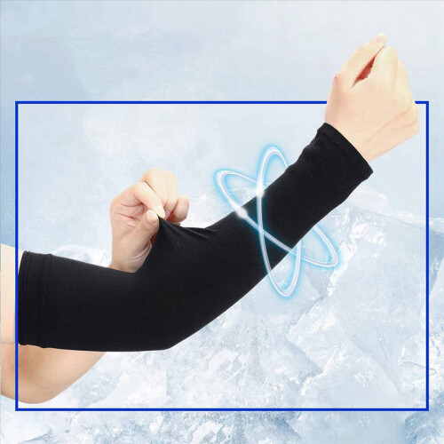Maniche riscaldanti con protezione UV e raffreddamento, nere 2
