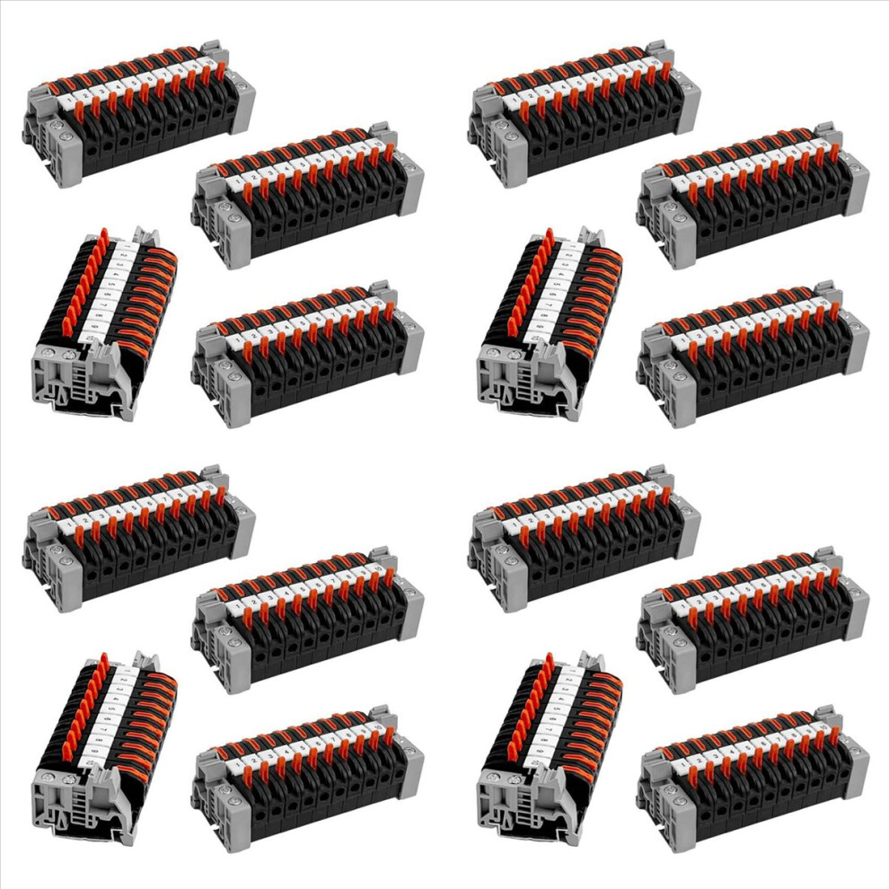 Pack Of 40 Din Rail Terminals,0.08-4 Mmâ² -211 Din Rail Terminals 4853702870343