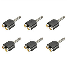 Male Stereo To 2 Dual Female Y Splitter Audio Adapter Converter