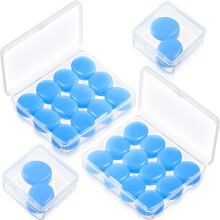 Silicone Ear Plugs 14 Pairs Pack For Sleeping Moldable Soft Reusable Gel Noise Cancelling With Case Blue For Travel