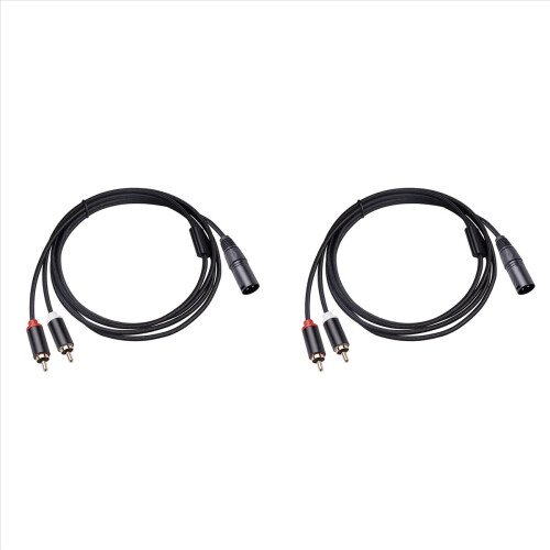 Stereo Audio Cable Amplifier Mixing Plug AV Cable 2M 2