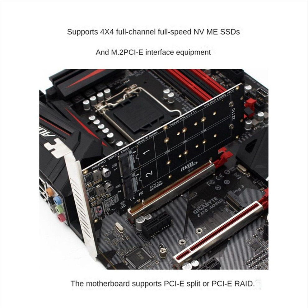 Pcie 4.0 Dual-Disk Pciex16 To M.2 M-Key Nvme Ssd Expansion Card 4851431240994