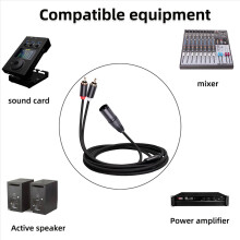 Stereo Audio Cable Amplifier Mixing Plug AV Cable 2M