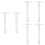 3 Pieces T-Shaped Ruler Drawing Student Multi Functional Measuring 6
