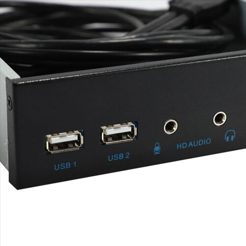 5,25 tommer stationær pc-kabinet med internt frontpanel, USB-hub, 2 porte