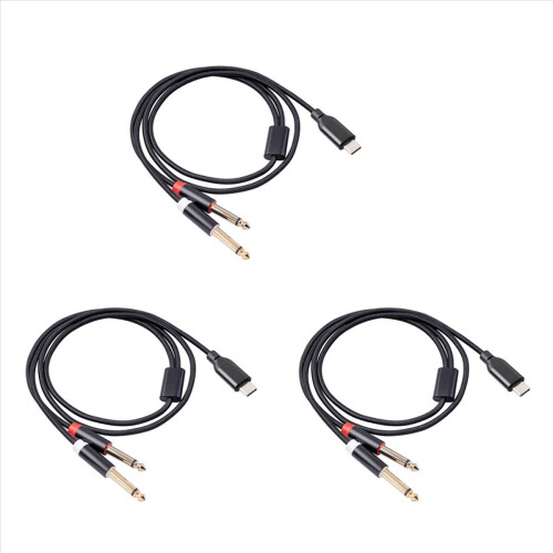 USB C til dobbelt 6,35 mm lydkabel type C til dobbelt 6,35 mm, 1 meter