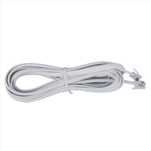 6P6C RJ11 Telefonförlängningskabel Faxmodem 2,9 m längd Vit 1