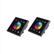 DC12V-24V RGB / RGBW vægmonteret touchpanelcontroller sort