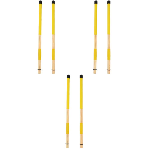3 Pairs Bamboo Durable Drum Brushes Percussion Sticks 2
