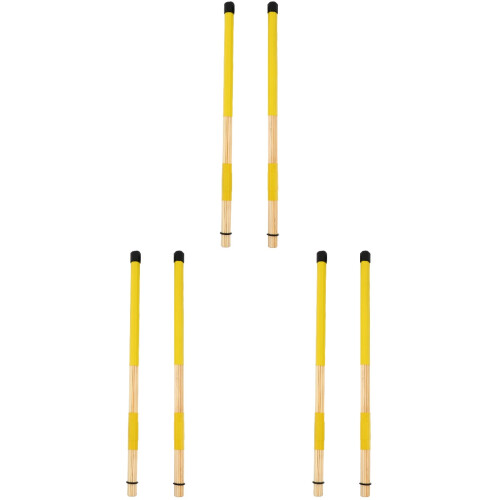 3 Pairs Bamboo Durable Drum Brushes Percussion Sticks 1