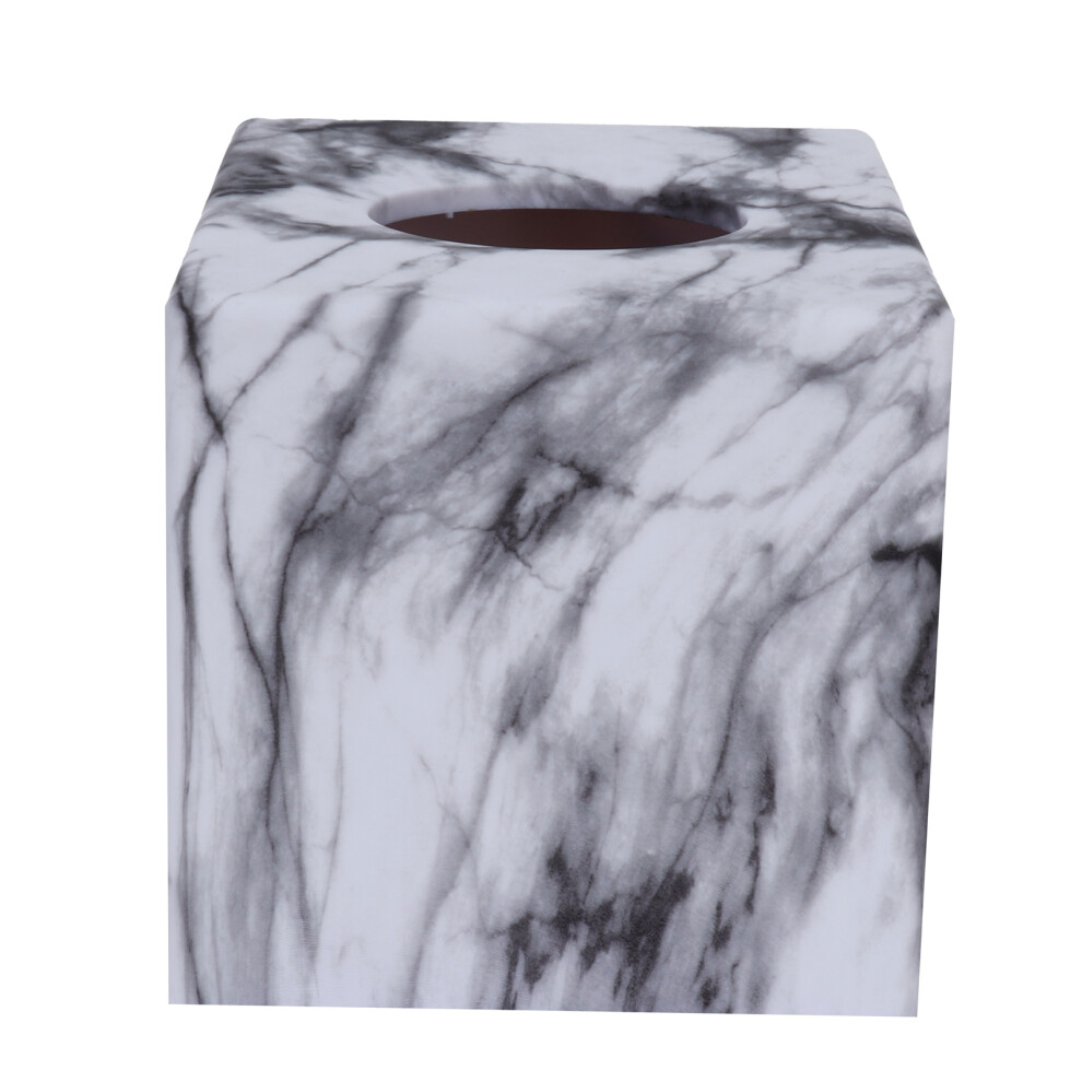 Marble Print Tissue Box Square Toilet Paper Holder for Bathroom-image-OPC-PKY9BTN-NEW