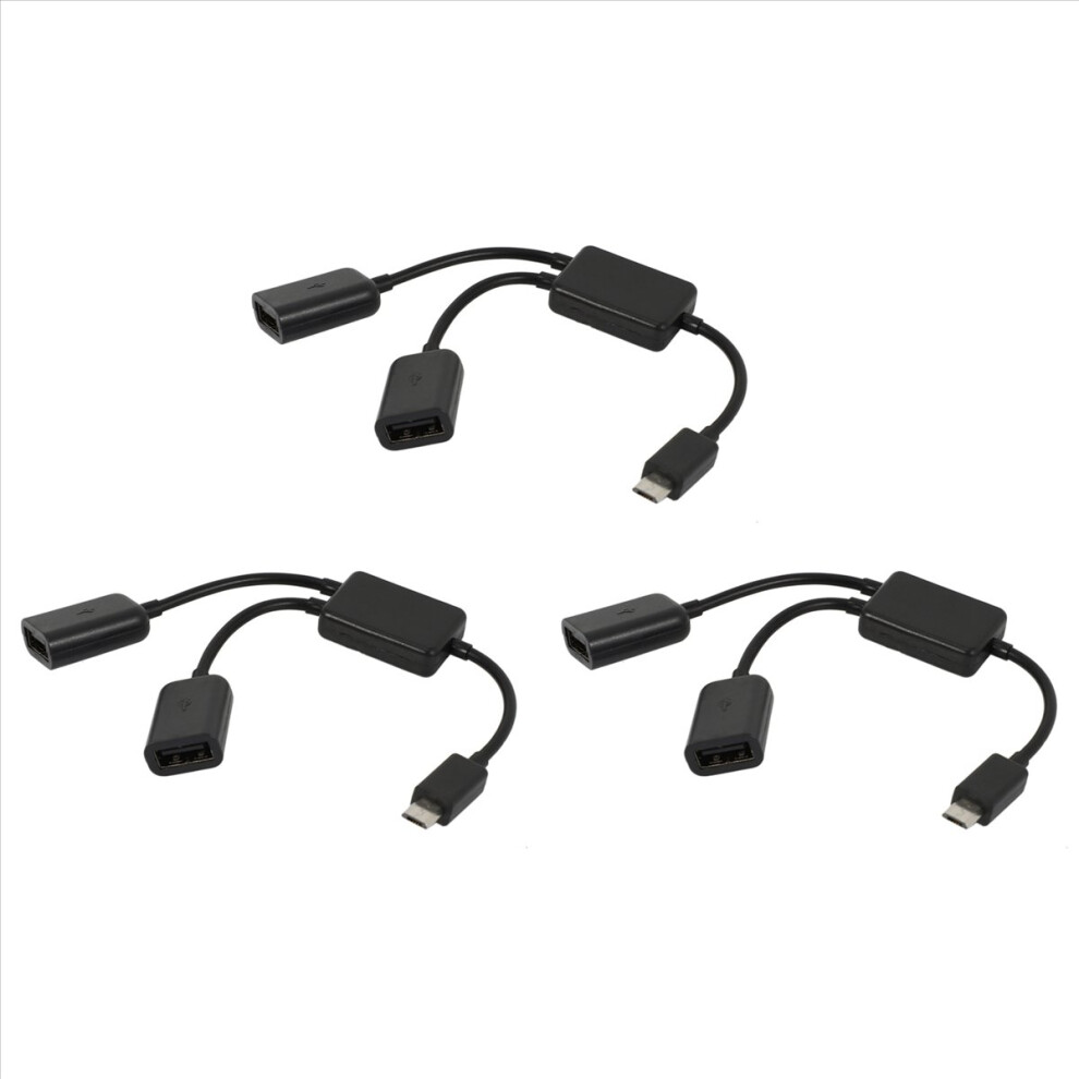 Micro-Usb Host Cable,Male To 2X Type A Dual Usb Female Otg Adapter 4713420273393