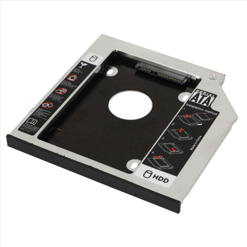 Harddiskbakke 9,5 mm universal SATA 2. harddisk HD SSD 2