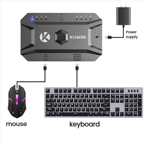 Bluetooth Hub USB 5.0 Converter Wired Keyboard&Mouse to Wireless Hub 2