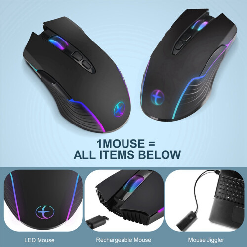 Wireless Mouse Mouse Jiggler Mouse Mover LED Rechargeable 2.4G 2
