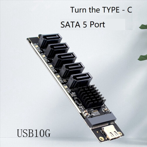 TYPE-C til SATA3.0 5-ports adapterkonverterkort 1