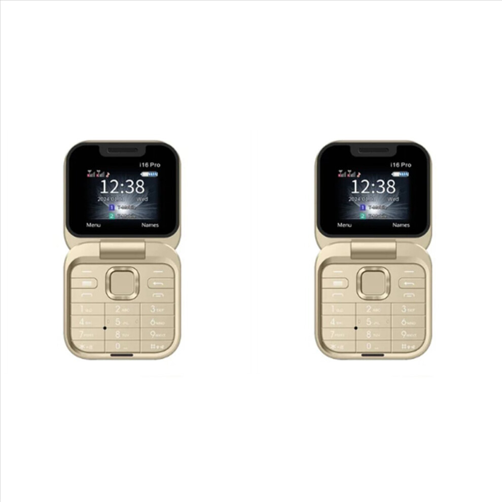 Mini Flip Mobile Phone 2SIM Card Small Display Foldable Phone(Gold)-image-OPC-PHXBNZ6-NEW