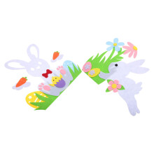 8 Pcs Diy Easter Bunny Non-Woven Craft Kit For Window Wall Door Decor