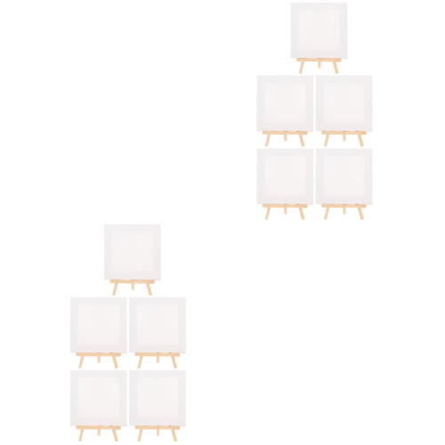10 Sets Mini Canvas And Easel Diy Desktop Display Stands 2