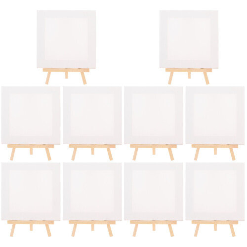 10 Sets Mini Canvas And Easel Diy Desktop Display Stands 1
