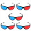 Red-blue / Cyan Anaglyph Simple style 3D Glasses(Extra Upgrade Style) 1