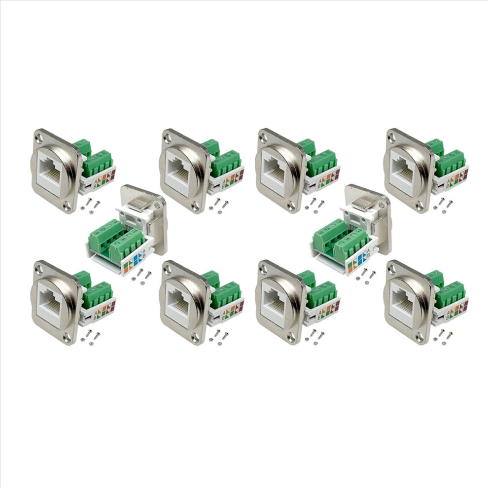 Rj45 Panel Mount Screw Terminal Adapter, Rj45/8P8c Panel Connector 4851431275125