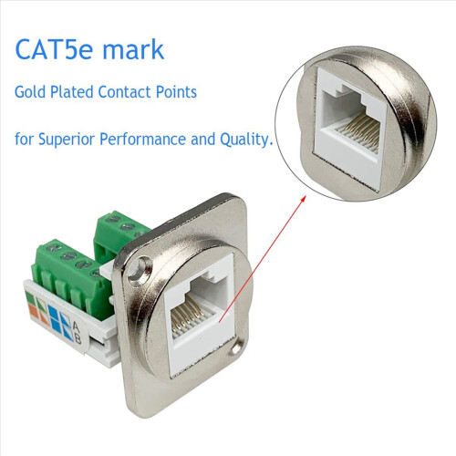 RJ45 Panel Mount Screw Terminal Adapter, RJ45/8P8C Panel Connector 2