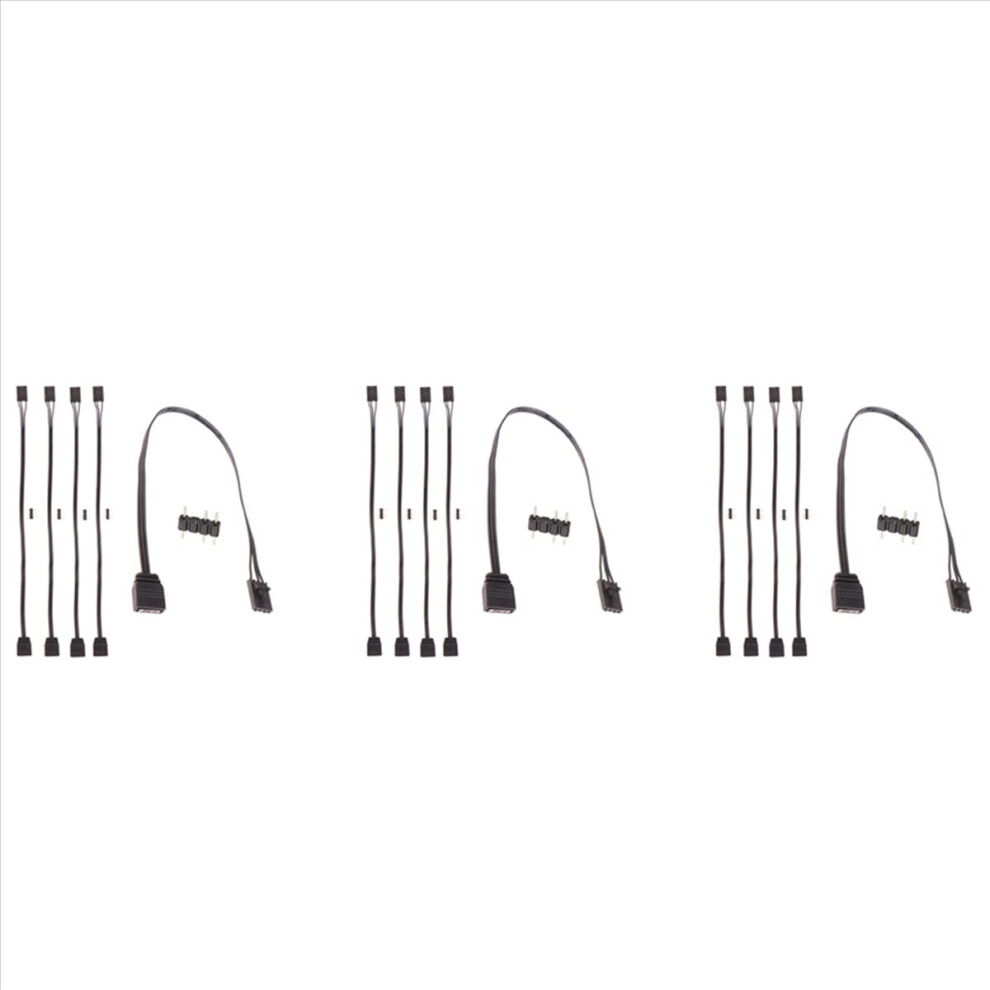 5Pcs For 4Pin Rgb To Standard Argb 3-Pin 5V Adapter Rgb 25Cm Light 4712746123344