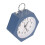 Blauer polygonaler Mini-Wecker, 11,3 cm, Metall, AA 13