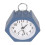 Blauer polygonaler Mini-Wecker, 11,3 cm, Metall, AA 15