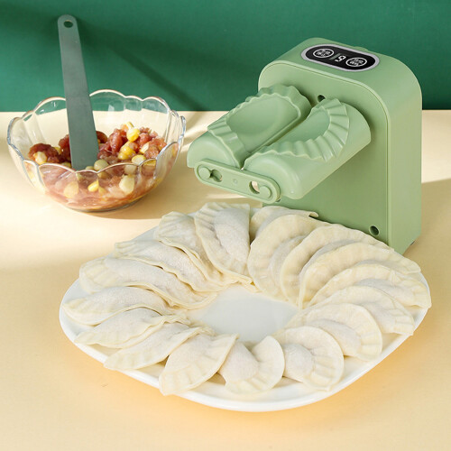 Sturdy Green Automatic Dumpling Wrapper Maker with Brush and Spoon 2