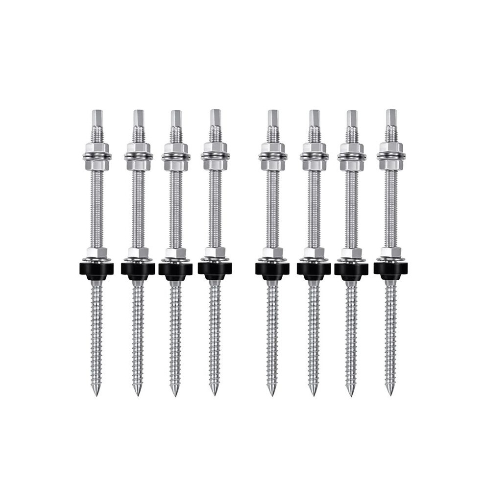 8Pcs Hanger Bolts, M10x200 Mm, For Photovoltaic Solar Mounting Roofs 4853290876796