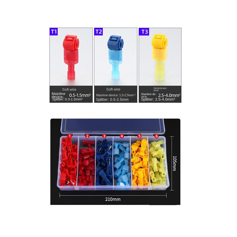 120 Pcs/60 Pairs Quick Splice Wire Terminals T-Tap Self-Stripping 4853290877038
