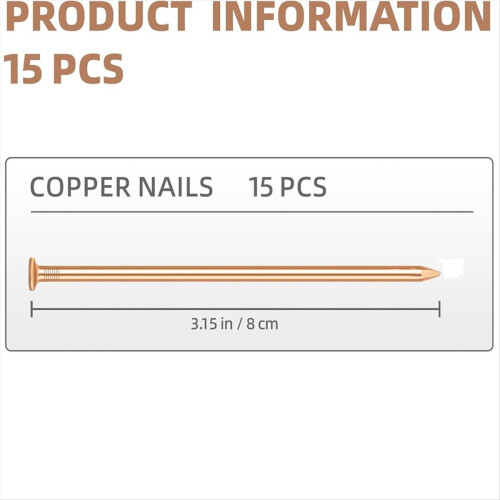 15Pcs Copper Nails for Killing Trees Stump Root, 3.14 Inch 2