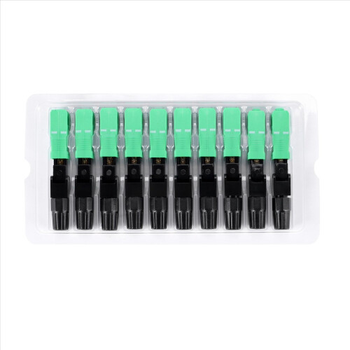 10 buc conector rapid Sc/component fibră optică - negru + verde 2