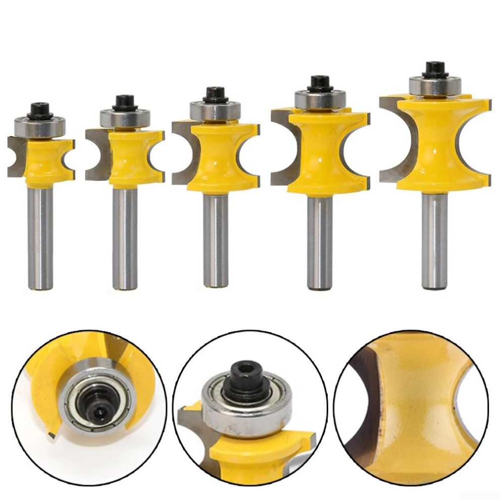 Carbide Router Bits 5-Piece Set For Edge Finishing In Woodworking Projects 9354506113636