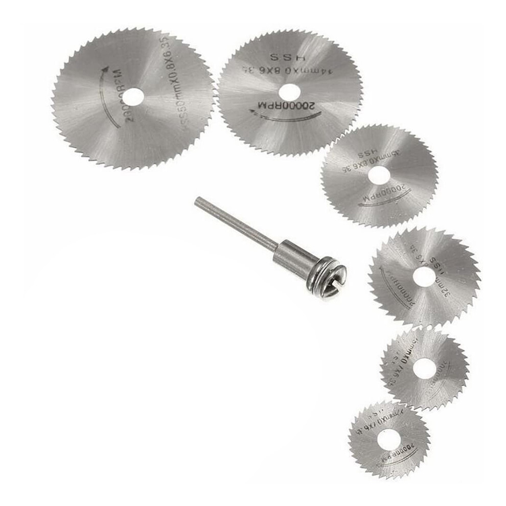 7Pcs Mini Hss Saw Disc Wheel Circular Cutting Blades Tools Black 4854173780735