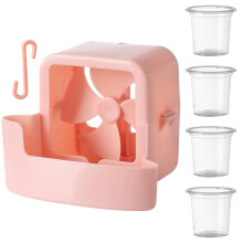 Fan Ice Box Attachment Portable Ice Cooling Floor Fan With Hook Hangable Ice Box Pink For Hot Weather Home