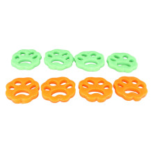 8 Stück Silikon-Wäscheball für Waschmaschine, grün & orange Blumenform