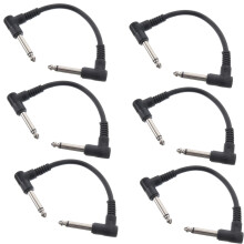 24 Pcs 6.35Mm Guitar Patch Cable 15Cm Electric Bass Audio