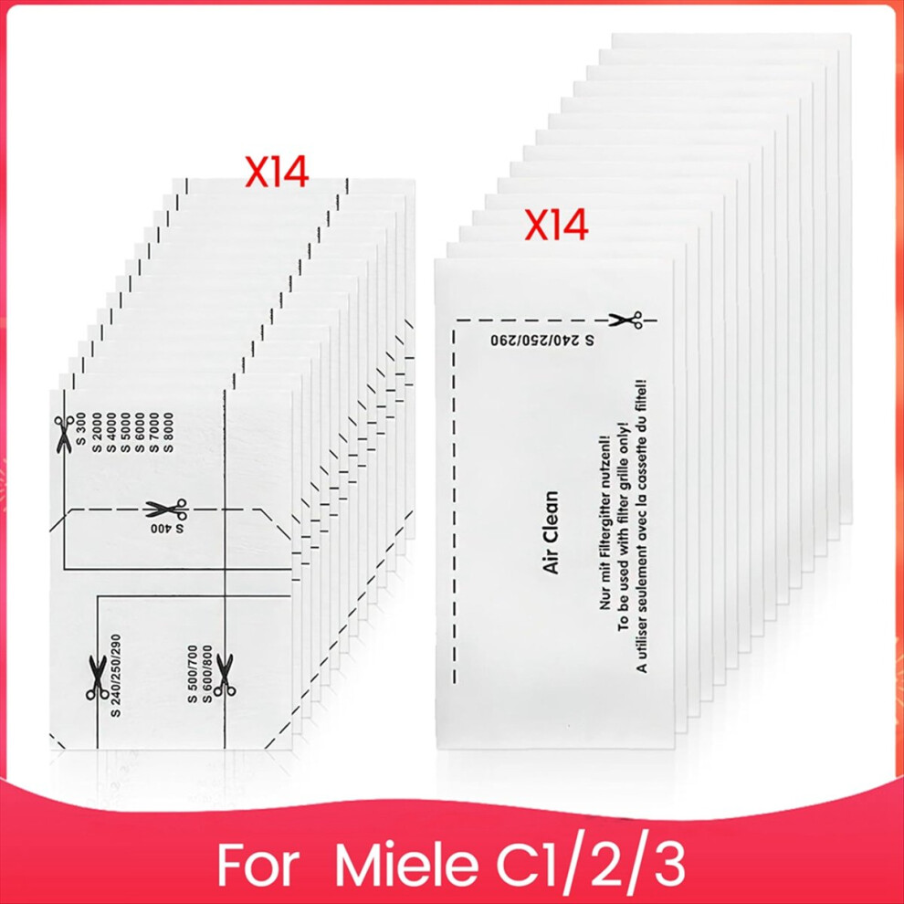 14Pcs Motor Protection Filters And 14Pcs Vacuum Cleaner Filter Set 4854173714389