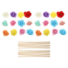 48 Pcs Colorful Aromatherapy Flowers And Rattan Rods Mixed