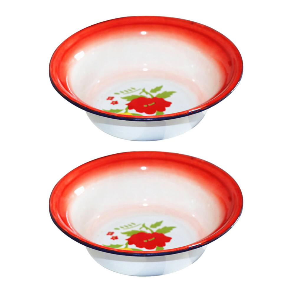 4 Pcs Vintage Enameled Basins Thickened Soup Bowls Household Tableware-image-OPC-PKY9T2T-NEW
